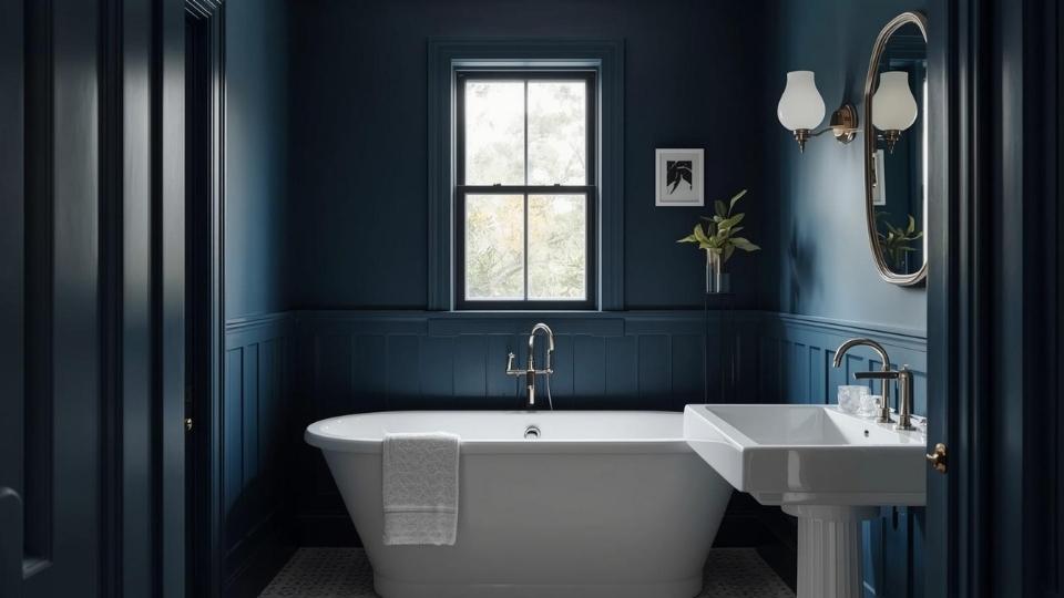 Navy in Bathroom