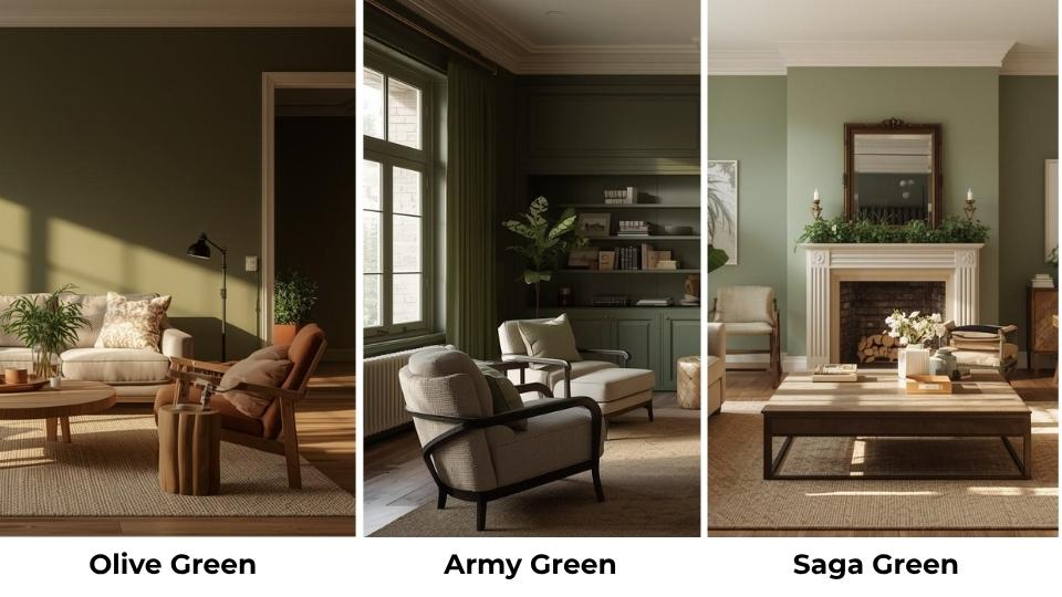 Olive Green Vs Army Green Vs Sage Green