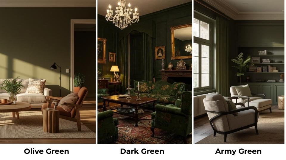Olive Green Vs Dark Green Vs Army Green