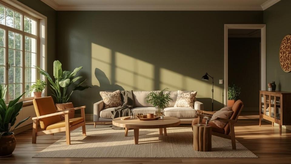 Olive Green in the living room