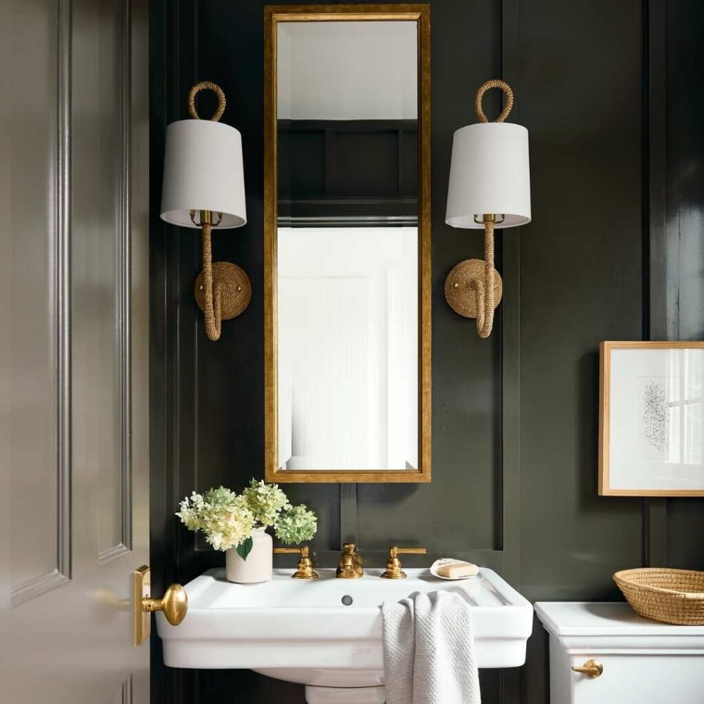 Olive green in bathrooms