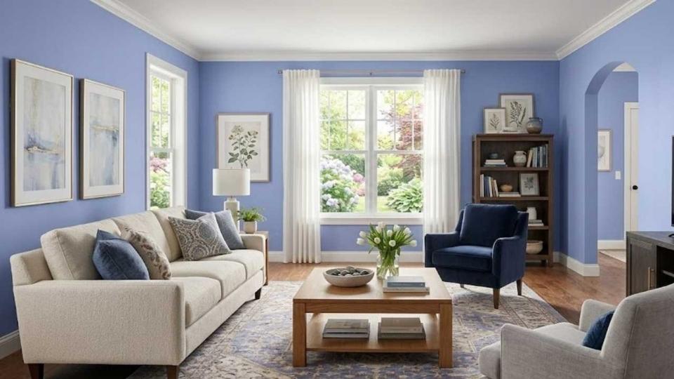 Periwinkle in living room