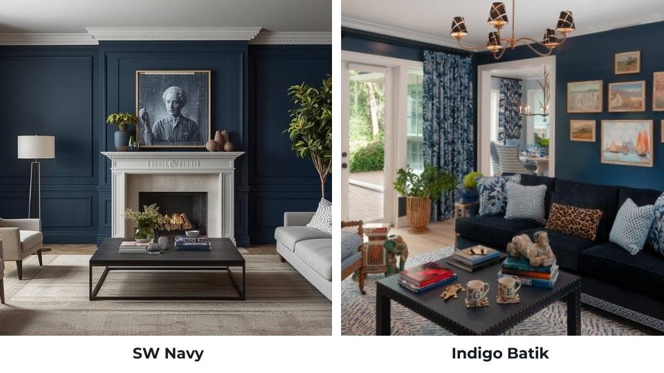 Sherwin Williams In The Navy Vs Indigo Batik