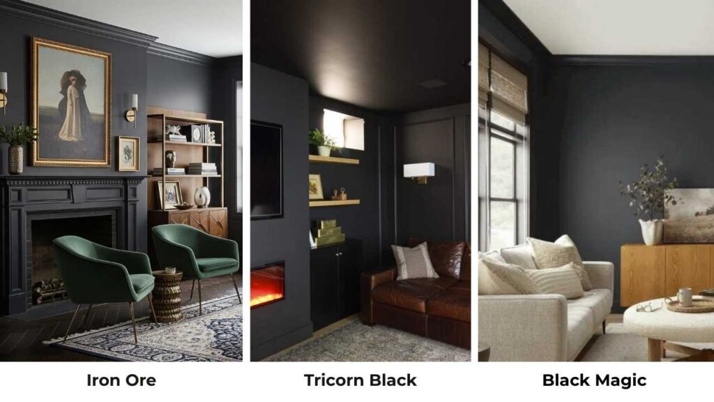 Sherwin Williams Iron Ore Vs Tricorn Black Vs Other Colors