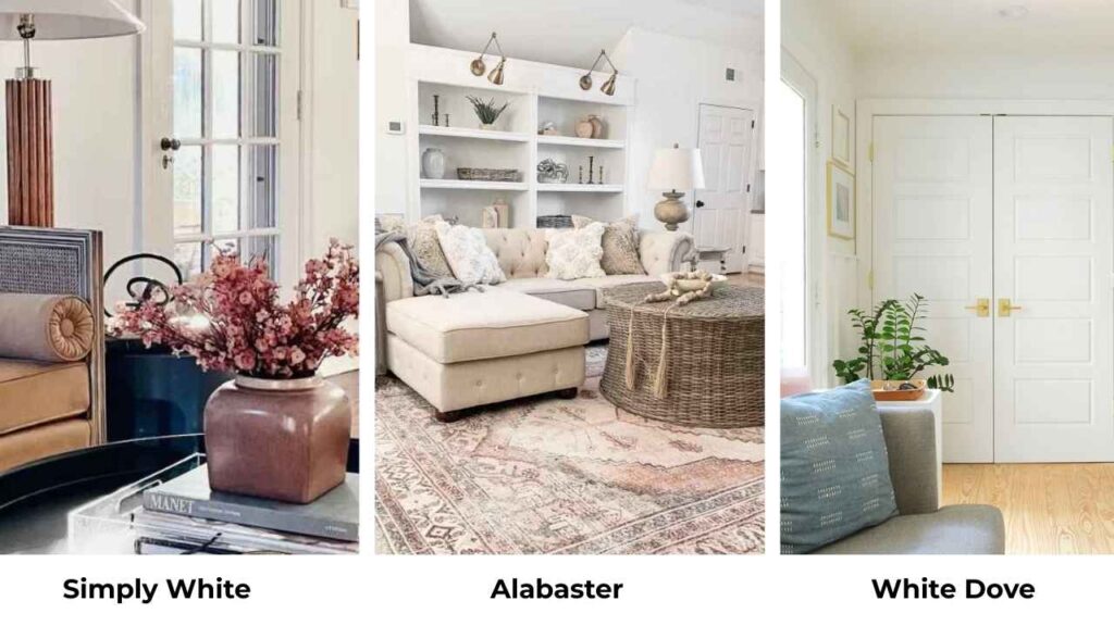 Simply White Vs Alabaster Vs White Dove