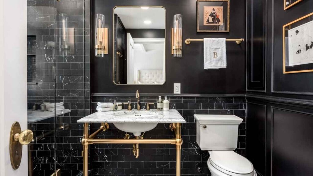 Tricorn Black in bathrooms