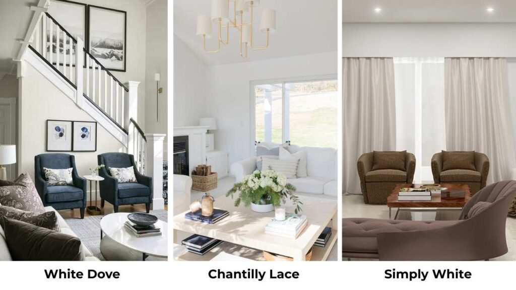 White Dove Vs Chantilly Lace Vs Simply White